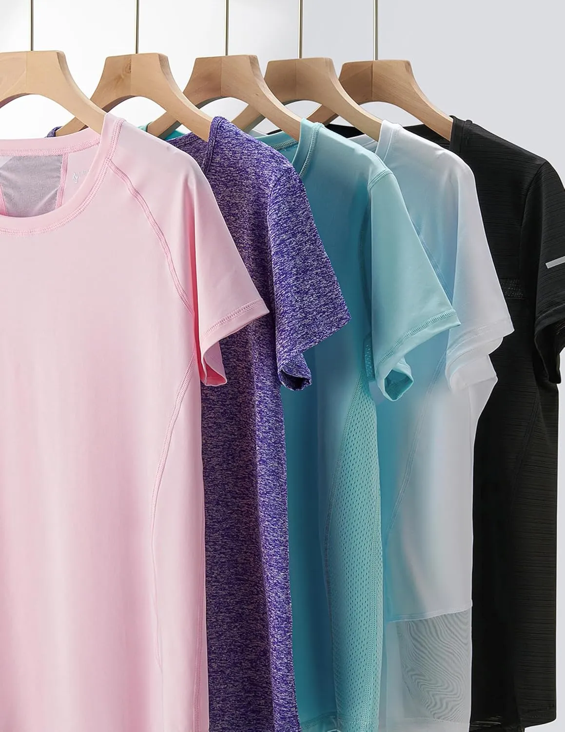 5 Pack: Women's Dry Fit Short Sleeve T Shirts, Athletic Workout Tee Tops for Gym Yoga Running