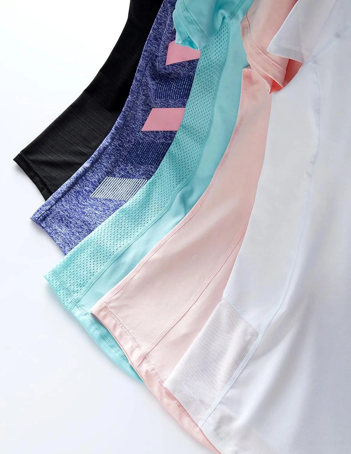 5 Pack: Women's Dry Fit Short Sleeve T Shirts, Athletic Workout Tee Tops for Gym Yoga Running