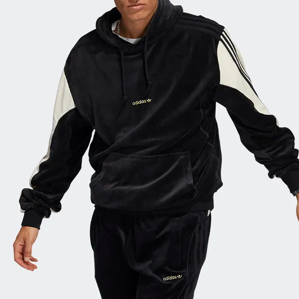 adidas originals Velor Hoody Velvet Contrasting Colors Black, multicolor