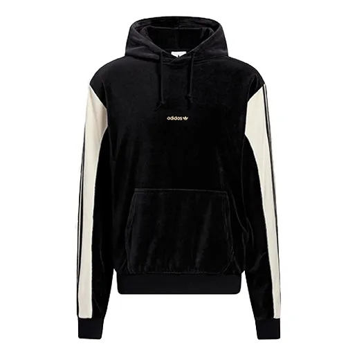adidas originals Velor Hoody Velvet Contrasting Colors Black, multicolor