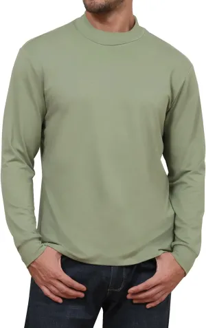 Angbater Mens Mock Turtleneck Long Sleeve Shirts Thermal Underwear Turtle Neck Undershirt Pullover T Shirt