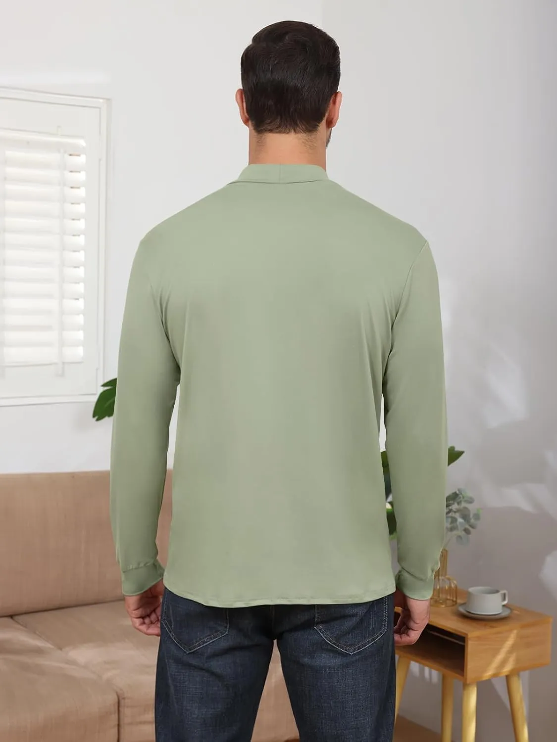 Angbater Mens Mock Turtleneck Long Sleeve Shirts Thermal Underwear Turtle Neck Undershirt Pullover T Shirt