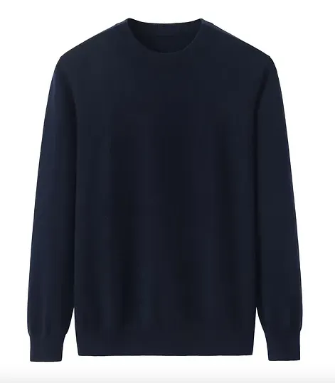 Boyfriend Pure Cashmere Crew Midnight Navy Blue