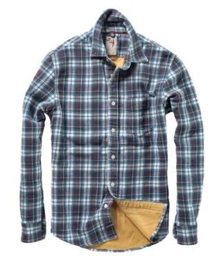 Chamois-Lined Flannel Shirt | White/Navy/Red Plaid