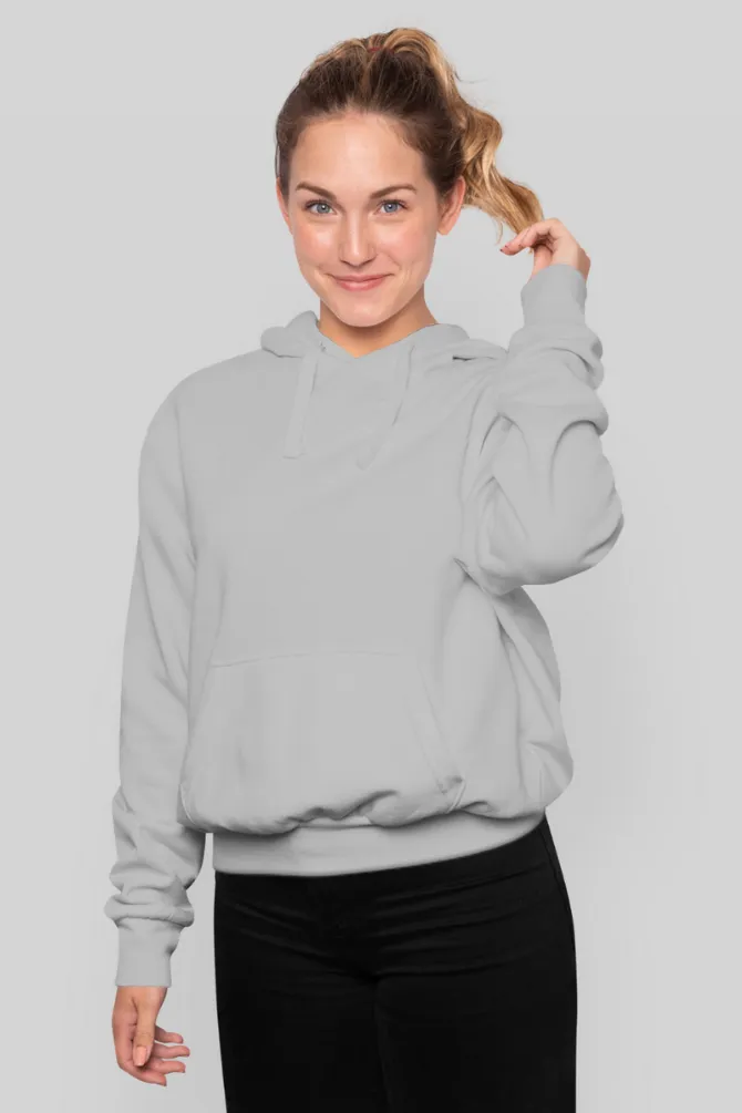 Grey Melange Hoodie for women