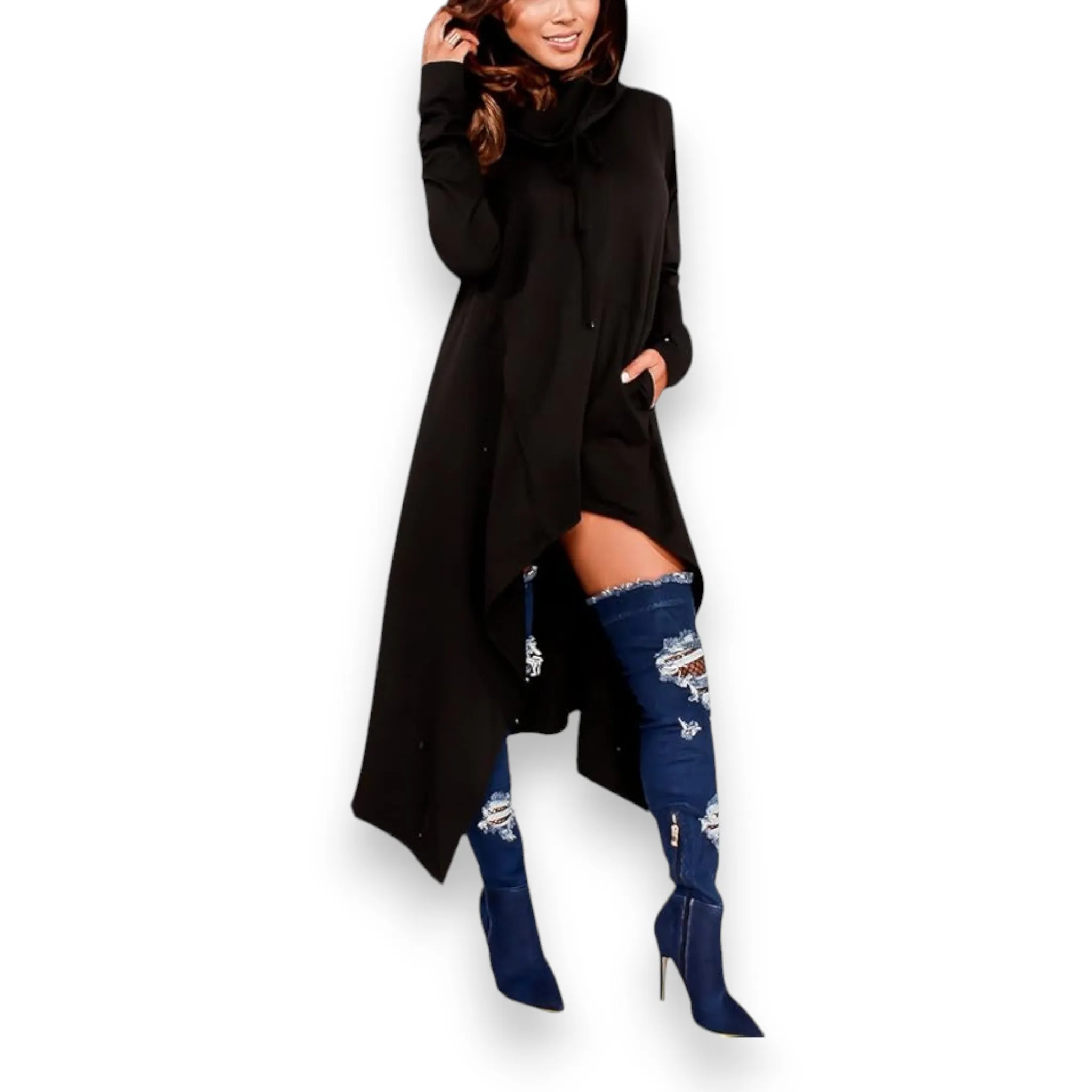 Hooded Long Sleeve Oversized Sweatshirt Cloak