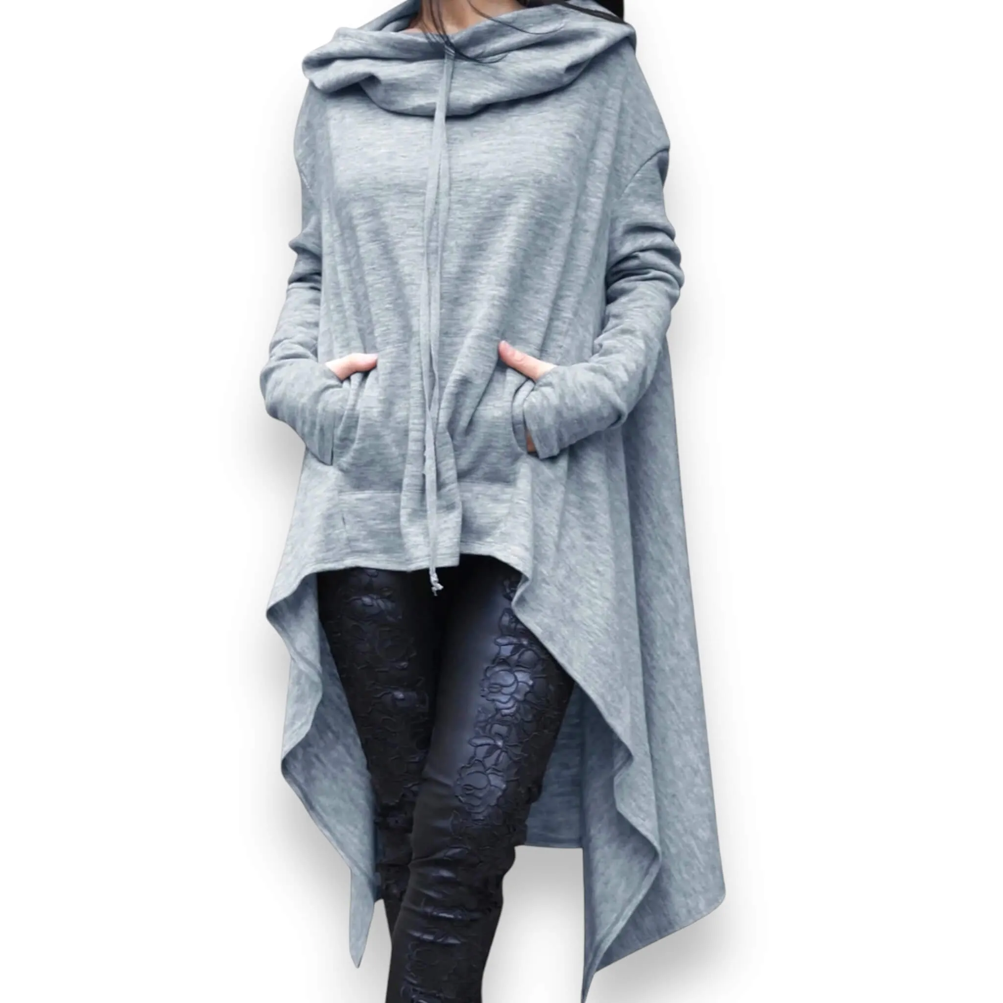 Hooded Long Sleeve Oversized Sweatshirt Cloak