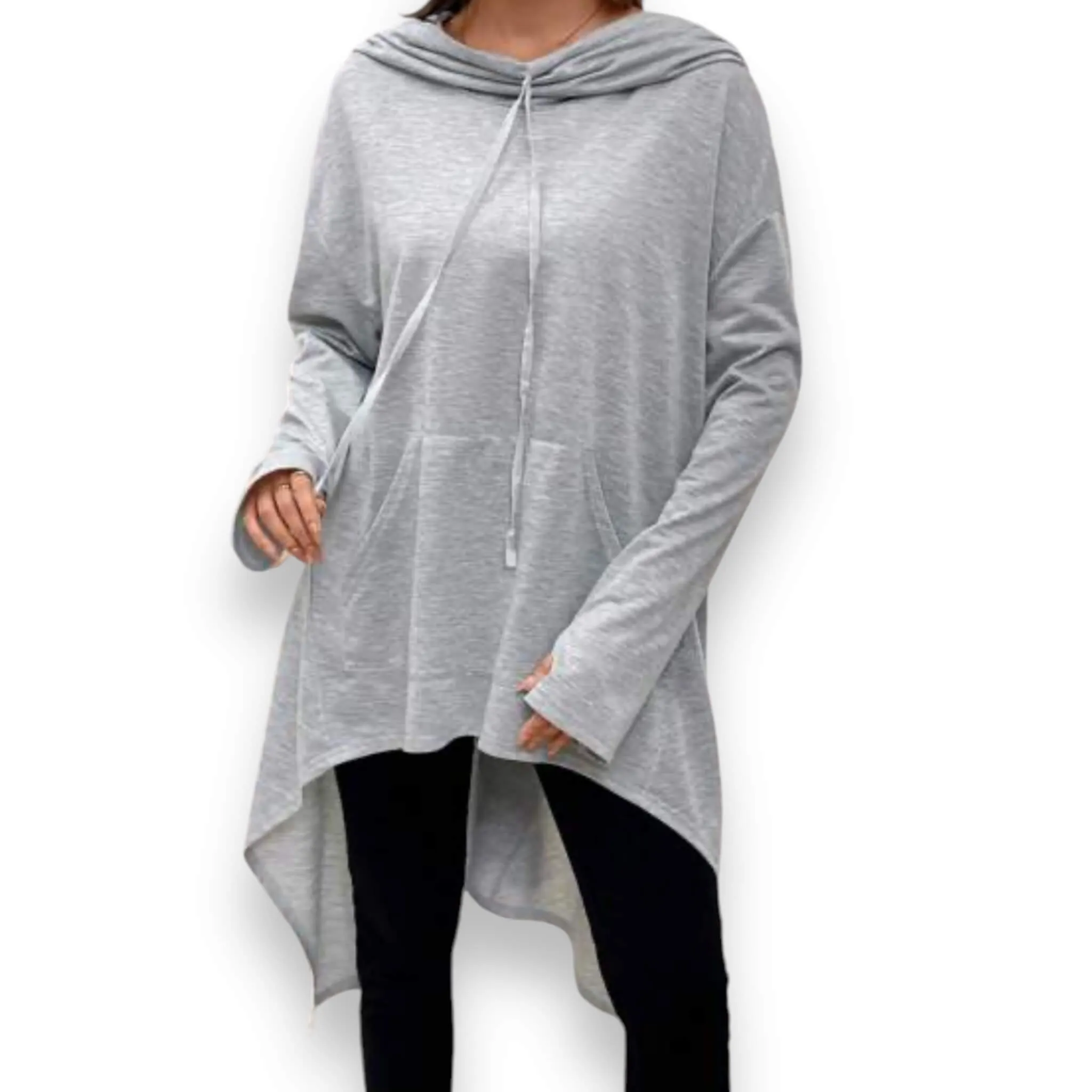 Hooded Long Sleeve Oversized Sweatshirt Cloak