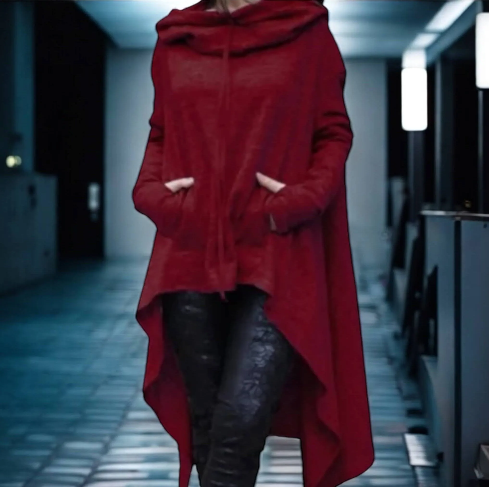 Hooded Long Sleeve Oversized Sweatshirt Cloak