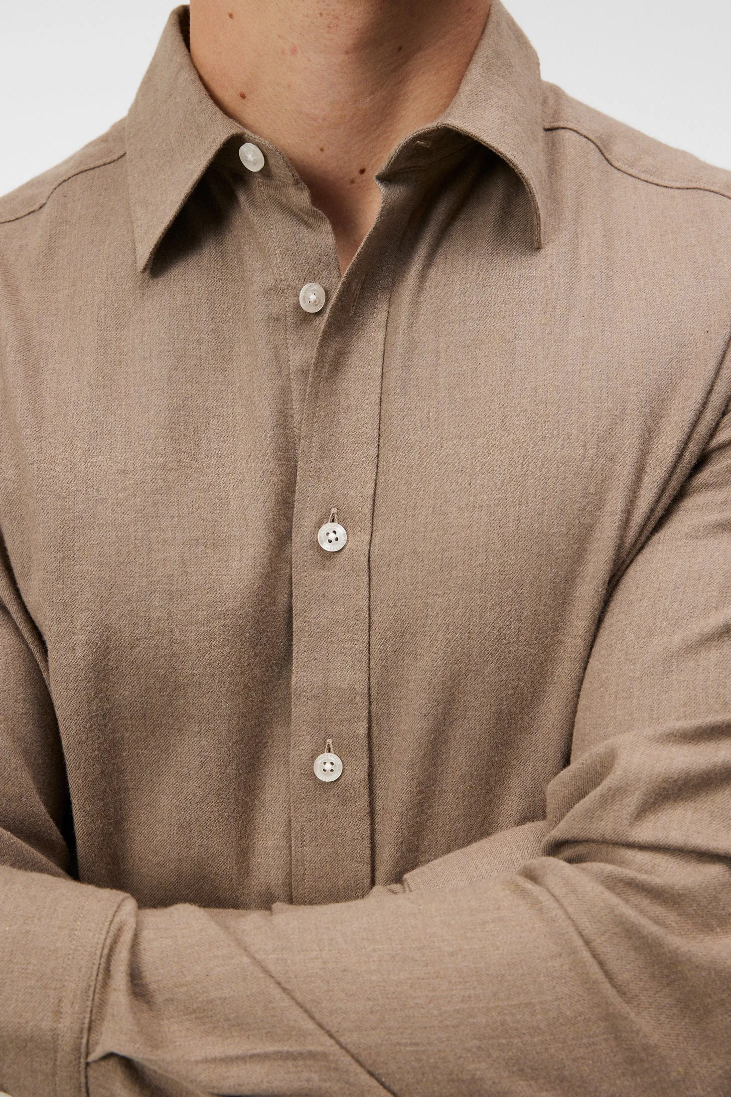 Light Flannel Slim Shirt / Butternut