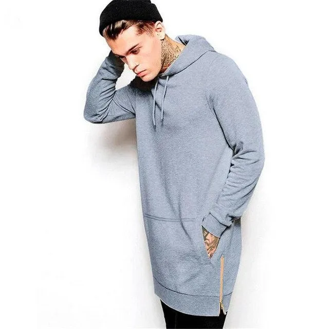 MENGD.G.O.S Black Longline Hoodie Mens