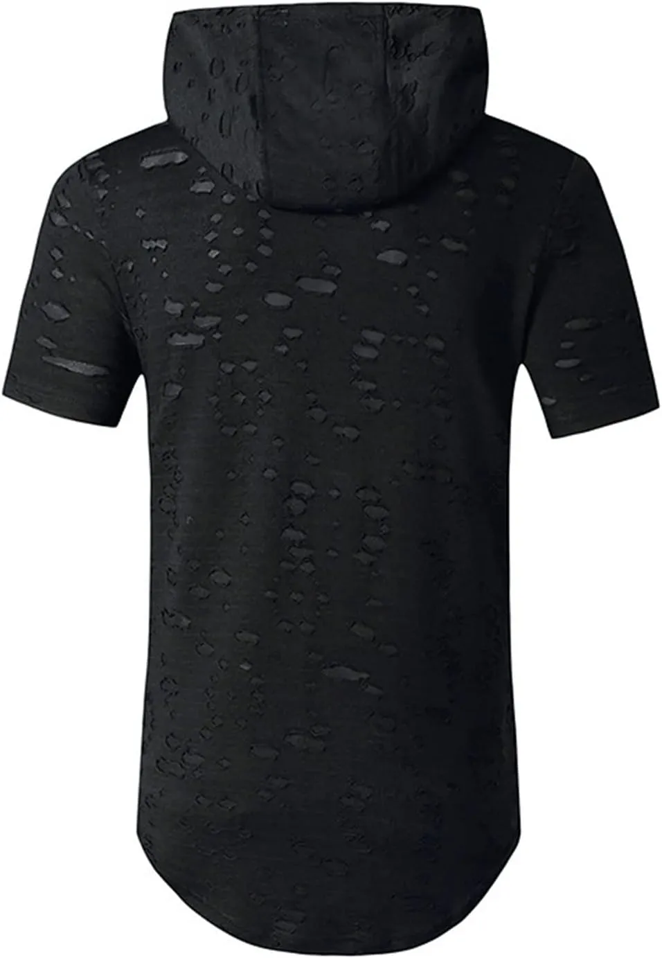 Mens Athletic Hooded Longline T Shirt Lightweight Gym Athletic Hoodie T-Shirts Casual Variety Sport Short Sleeve