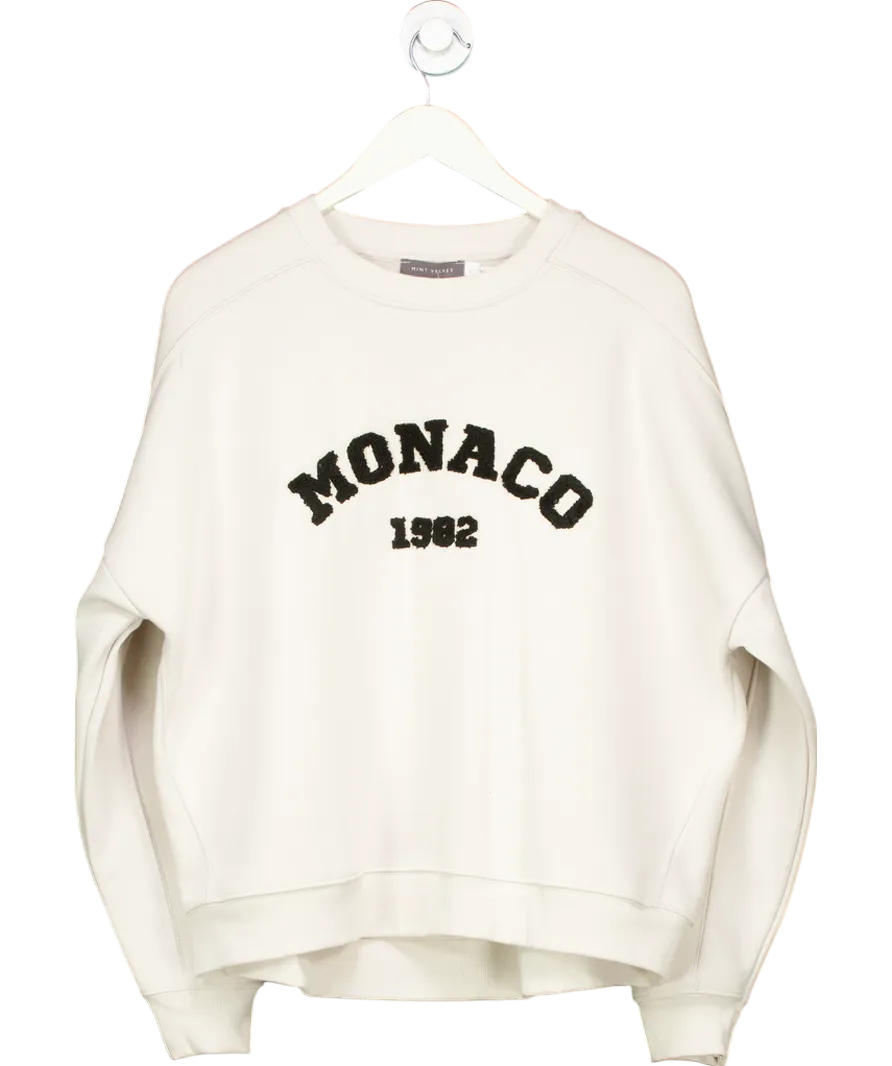 Mint Velvet Cream Monaco Motif Sweatshirt UK L