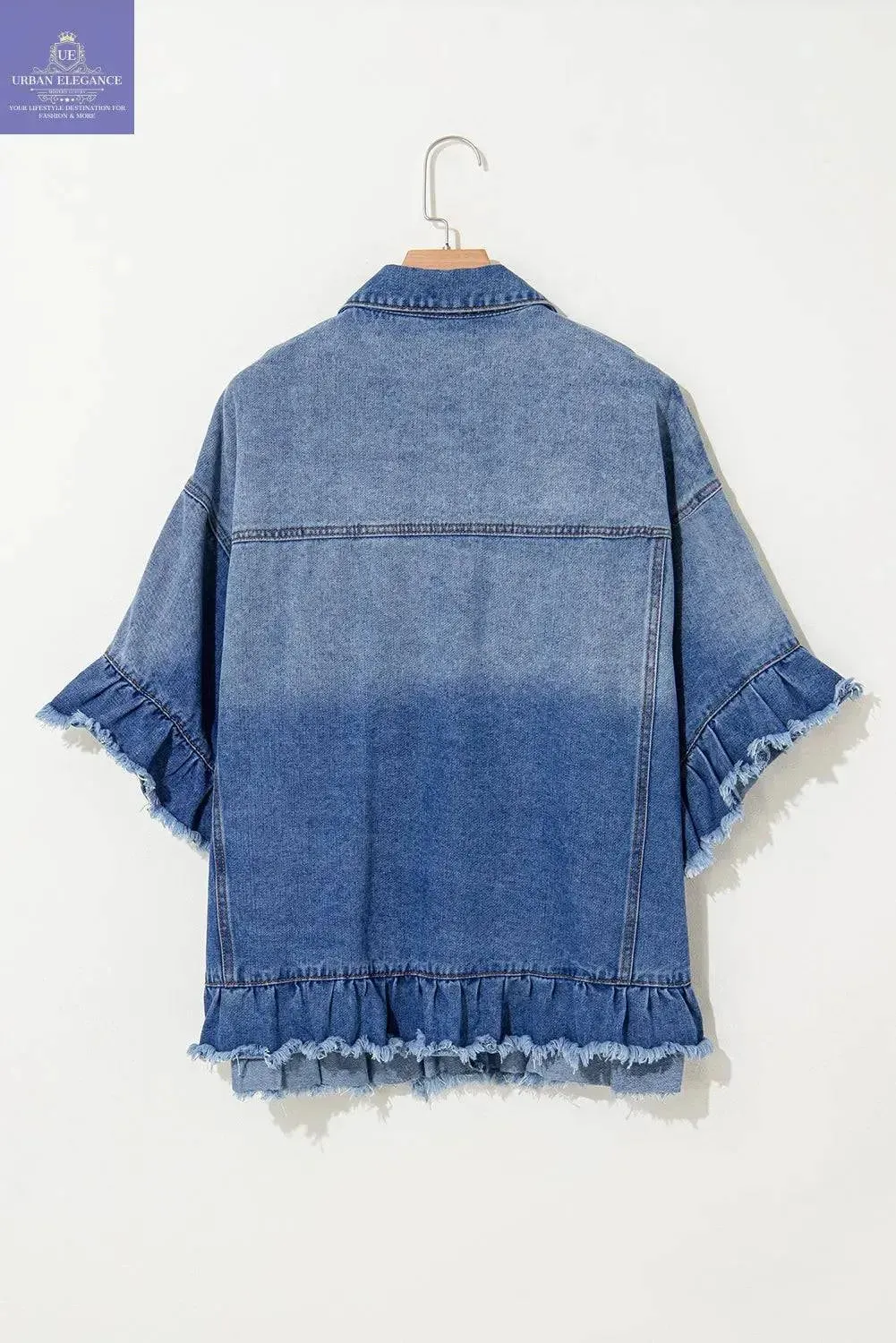 Peacock Blue Plus Size Denim Jacket