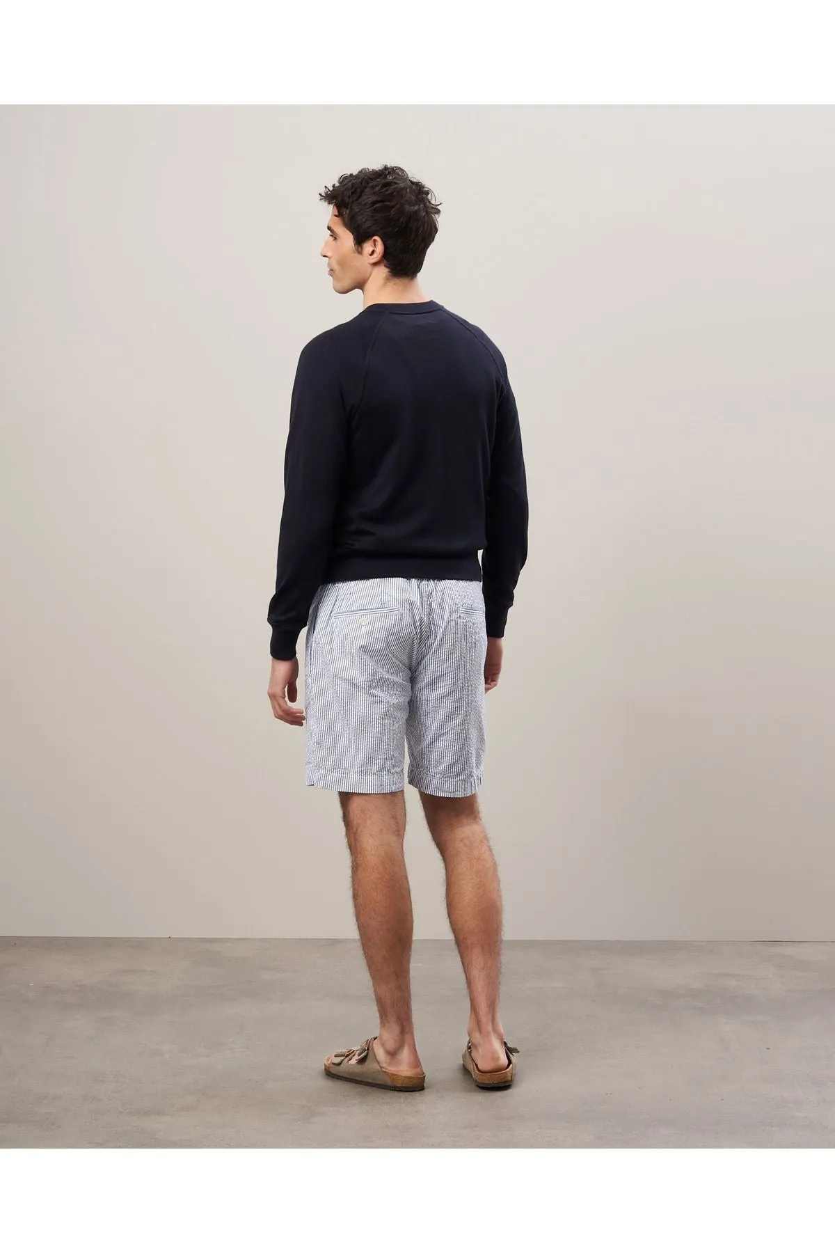 Pima Cotton & Cashmere Sweater - Navy
