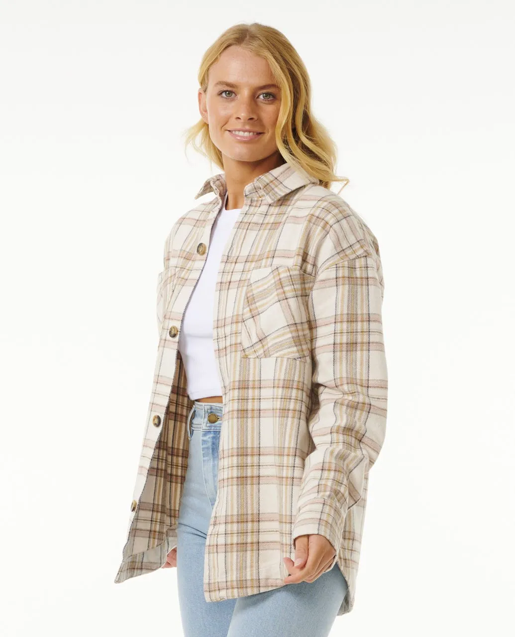 Rip Curl High Tide Soft Flannel L/S Shirt-Bone