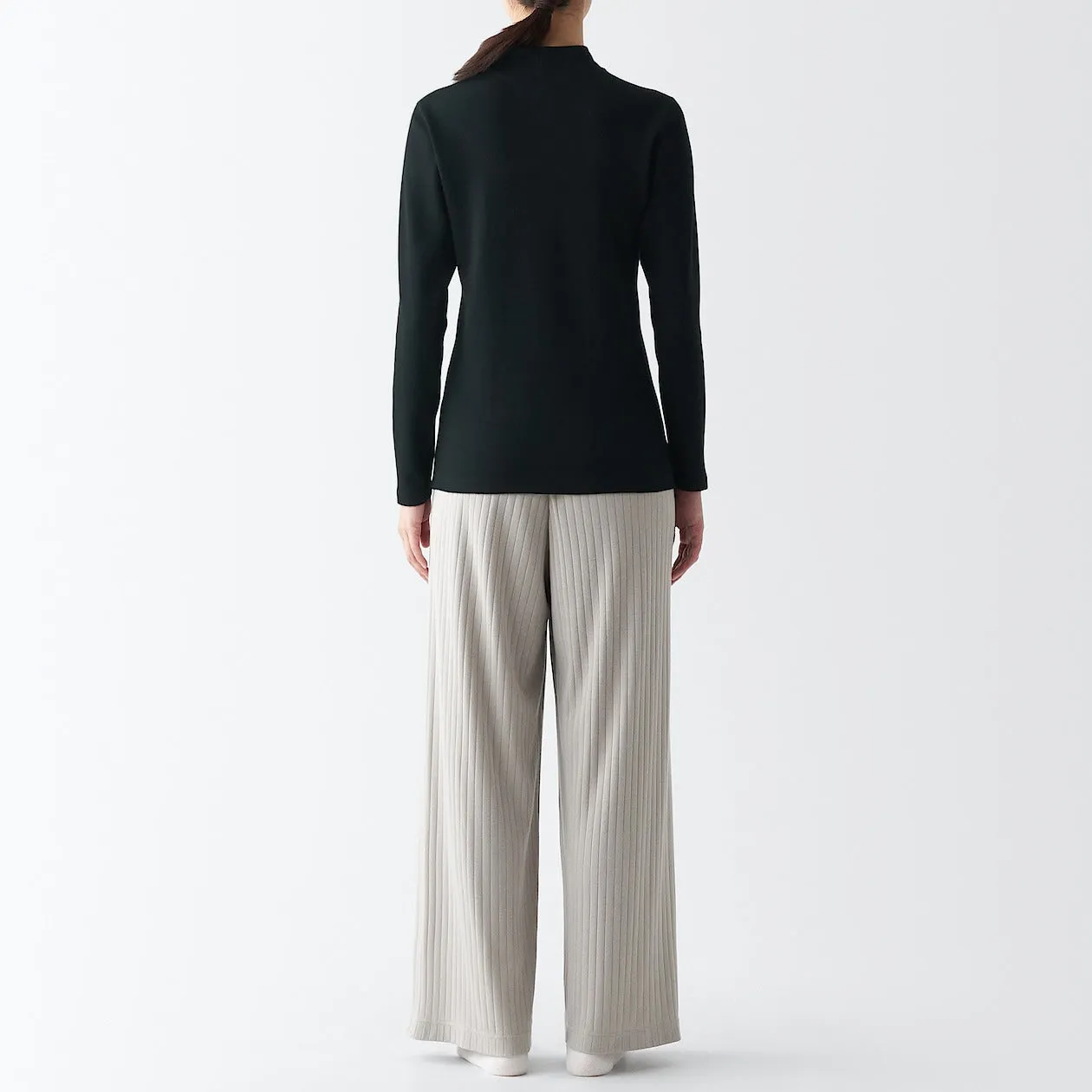Warm Cotton & Wool Mockneck T-Shirt