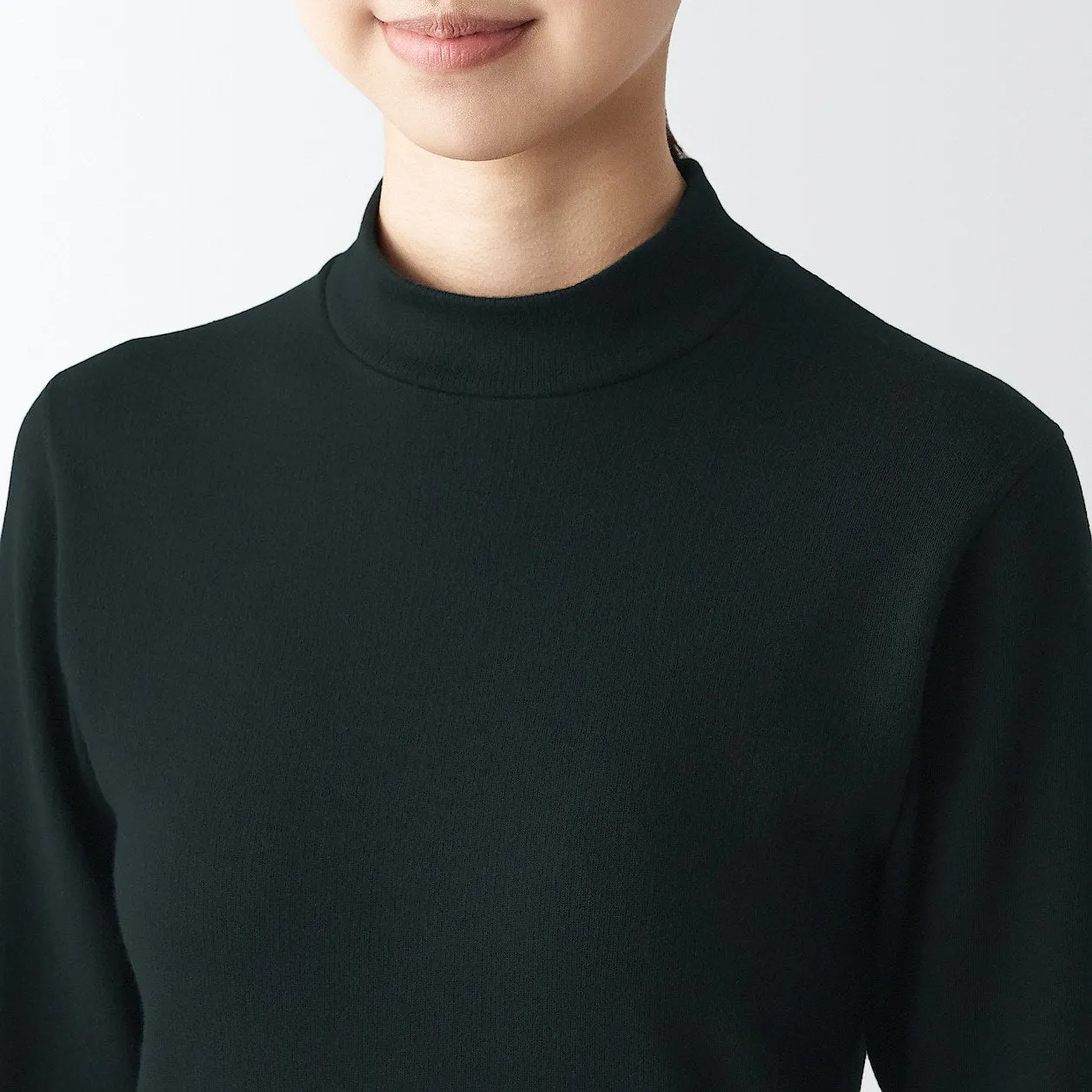 Warm Cotton & Wool Mockneck T-Shirt