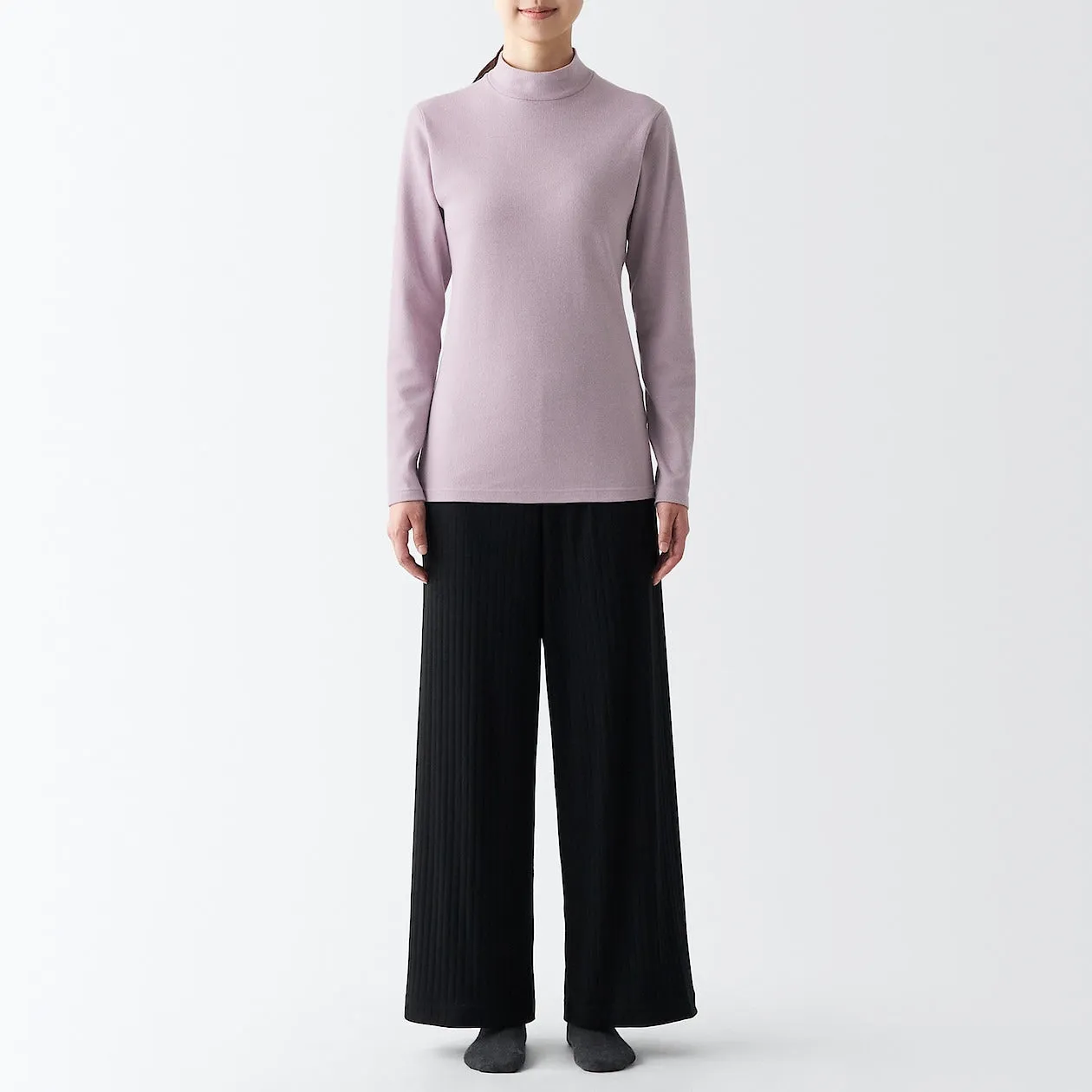 Warm Cotton & Wool Mockneck T-Shirt