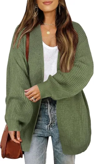 Women's Lightweight Oversized Long Cardigans Spring 2025 Cute Waffle Knit V Neck Open Front Thin Sweater Cardigan