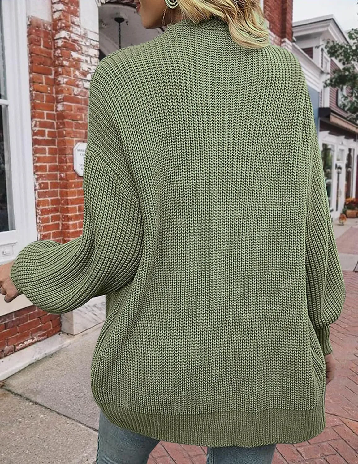 Women's Lightweight Oversized Long Cardigans Spring 2025 Cute Waffle Knit V Neck Open Front Thin Sweater Cardigan